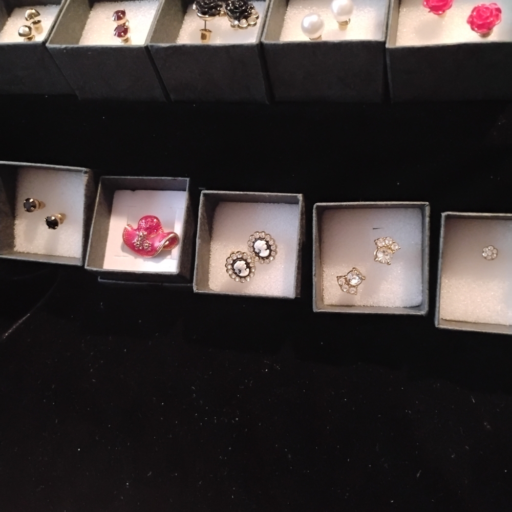 12 Bundle Teacup Enamel Stud Earrings - Women Jewelry